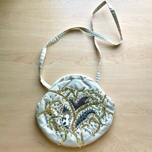 Vintage round faux leather decorative purse